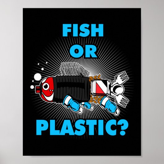 Natur von Fischen oder Kunststoffen Poster (Vorne)