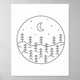 Natur Wald Camping Wandern Camper Wanderer Outdoor Poster