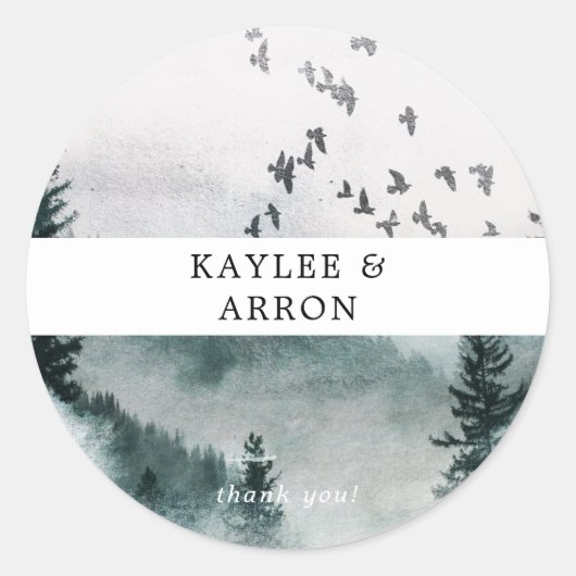 Natur - Wald & Vögel Vielen Dank Runder Aufkleber (Vorderseite)