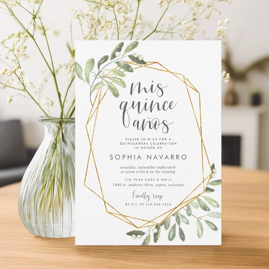 Natur | Wasserfarbe Quinceanera Einladung
