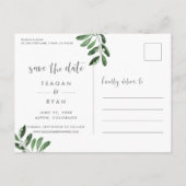 Natur | Wasserfarbe Save the Date Ankündigungspostkarte (Rückseite)