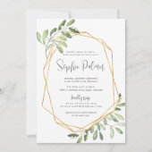 Natur | Wasserfarben-Babydusche Einladung (Vorderseite)