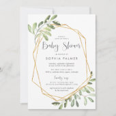 Natur | Wasserfarben-Babydusche Einladung (Vorderseite)