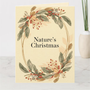 Natur-Weihnachten – Minimal Botanische Feiertage Karte