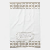 Natur | White Lilie Pattern Monogram Handtuch (Vertikal)