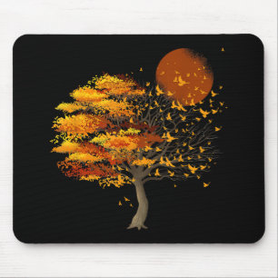 Natur Wildnis Vollmond Baumschlocke Vogelflossen v Mousepad