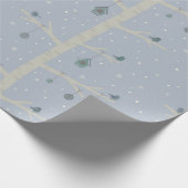 Natur-Winterwald, Weihnachtsvögel auf Baum Geschenkpapier (Ecke)