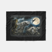 Natur Wolf Wald Bäume Wölfe Wildtier Mond Fleecedecke (Vorderseite (Horizontal))