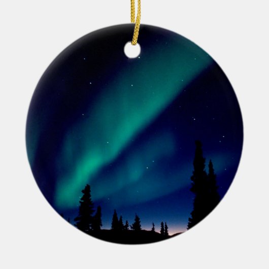 Natur zwingt Aurora Borealis Alaska Keramikornament (Vorne)
