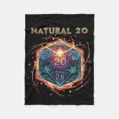 Natural 20 Flaming D20 Dice | Epic D&D Critical Fleecedecke (Vorderseite)