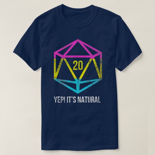 Natural 20 Pansexual Flag Pride LGB Rights Saying  T-Shirt (Design vorne)