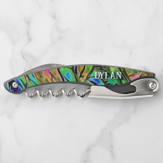 Natural Abalone Muschel Paua Personalisiert Kellnermesser (Rückseite)