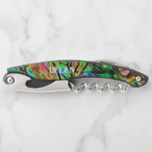 Natural Abalone Muschel Paua Personalisiert Kellnermesser (Vorderseite)