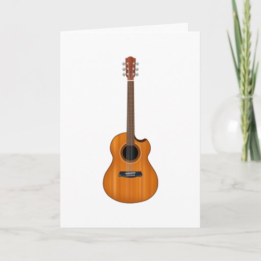 Natural Acoustic Gitarre geklappte Grußkarte Karte (Vorderseite)