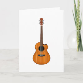 Natural Acoustic Gitarre geklappte Grußkarte Karte