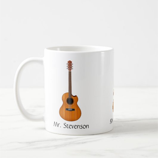 Natural Acoustic Guitar Tasse (Links)