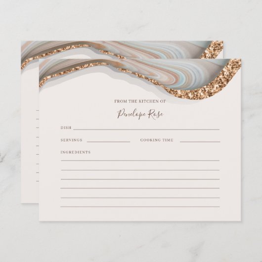 Natural Agate Stone Name Rezept Card (Vorne/Hinten)