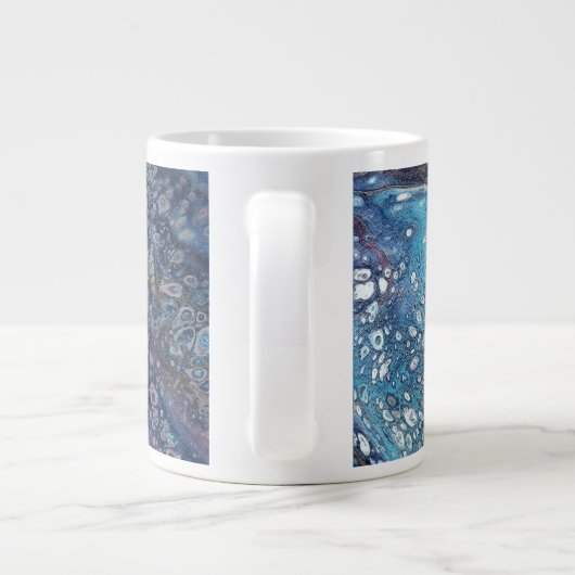 Natural Attraction 2 Blue Geode Abstract Drink Mug Jumbo-Tasse (Rückseite)
