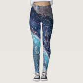 Natural Attraction 2 Blue Geode Abstract Leggings (Vorderseite)