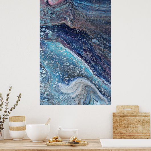 Natural Attraction 2 Blue Geode Abstract Print Poster (Küche)