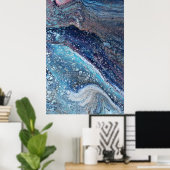 Natural Attraction 2 Blue Geode Abstract Print Poster (Heimbüro)