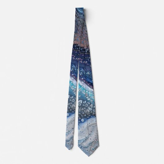 Natural Attraction 2 Blue Geode Acrylic Abstract Krawatte (Rückseite)