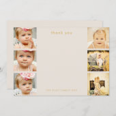 Natural Baby Vielen Dank 6 Foto Bilderrahmen Flach Dankeskarte (Vorne/Hinten)