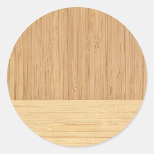 Natural Bamboo Border Wood Grain Look Runder Aufkleber (Vorderseite)