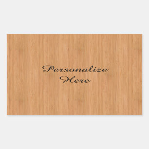 Natural Bamboo Wood Grain Look Rechteckiger Aufkleber