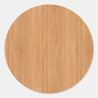 Natural Bamboo Wood Grain Look Runder Aufkleber
