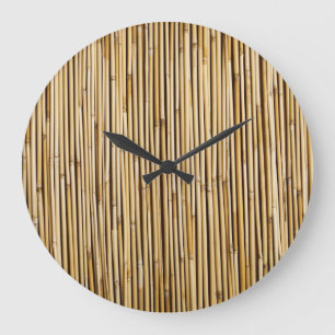 Natural Bamboo Zen Background Customized Template Große Wanduhr