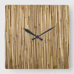 Natural Bamboo Zen Background Customized Template Quadratische Wanduhr