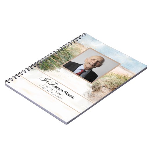 Natural Beach Funerary Memorial Guest Book Notizblock (Linke Seite)