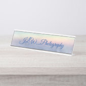 Natural Beautiful Rainbow in Cloudy Sky Desk Name Schreibtischnamensplakette (Vorderseite )