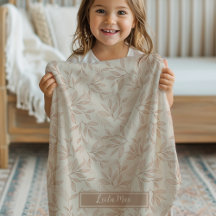 Natural Beige Boho Floral Individuelle Name