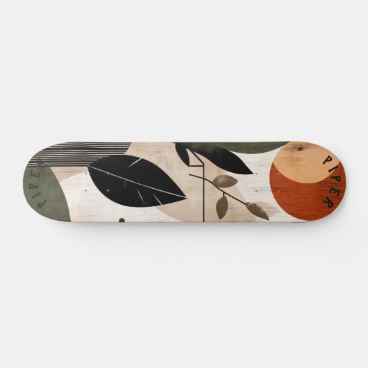 Natural Boho Minimalistisch Skateboard - Earthy Le (Horizontal)
