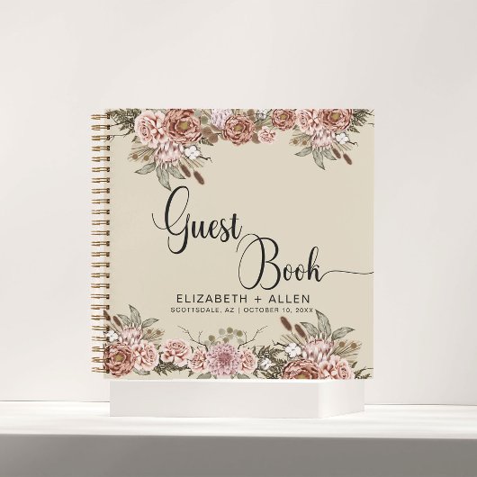 Natural Boho Personalisiert Wedding Guest Book Notizblock