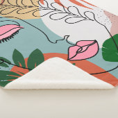 Natural Boho tropische Darstellung Sherpadecke (3/4)