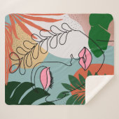 Natural Boho tropische Darstellung Sherpadecke (Vorderseite (Horizontal))