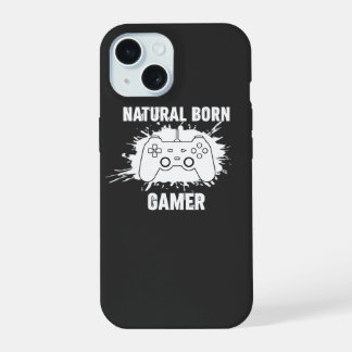 ​Natural Born Gamer - Splatter Style Gaming T-Shir iPhone 15 Hülle