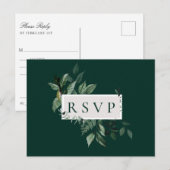 Natural Botanic Emerald Wedding RSVP Song Request Einladungspostkarte (Vorne/Hinten)