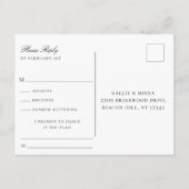 Natural Botanic Emerald Wedding RSVP Song Request Einladungspostkarte (Rückseite)