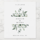 Natural Botanic Foliage Weinetikett (Einzelnes Label)