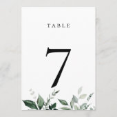 Natural Botanic Greenerity Tischnummer Card (Rückseite)