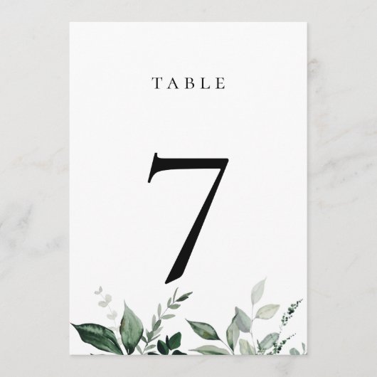 Natural Botanic Greenerity Tischnummer Card (Vorderseite)