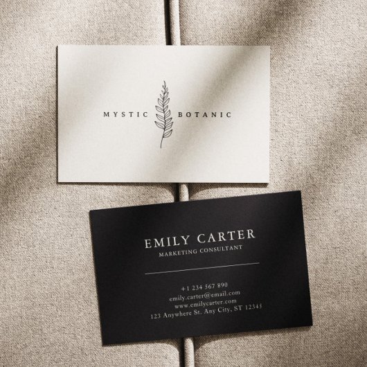 Natural Botanic Leaf Moderne Visitenkarte