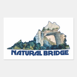 Natural Bridge Virginia State Karte Rechteckiger Aufkleber
