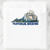 Natural Bridge Virginia State Map Rechteckiger Aufkleber (Tasche)