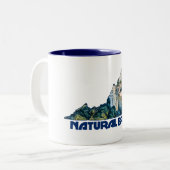 Natural Bridge Virginia State Map Zweifarbige Tasse (Vorderseite Links)