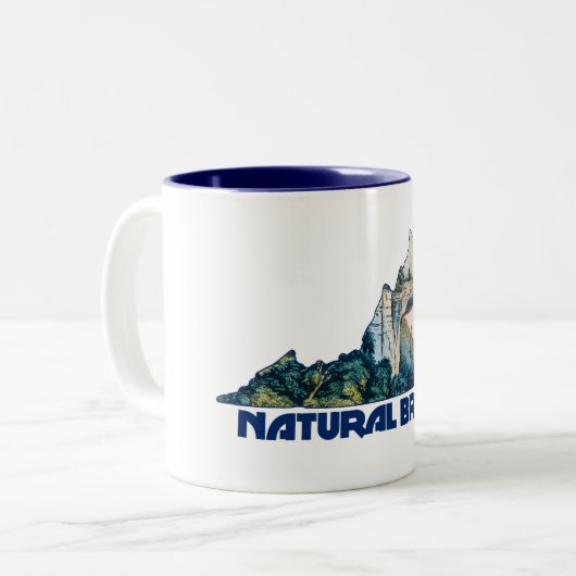 Natural Bridge Virginia State Map Zweifarbige Tasse (Vorderseite Links)
